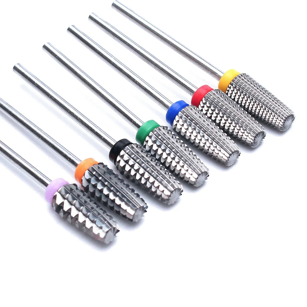 Nail Drill Bit Electric, Mills Cutter for Manicure Machine, Files Accessories, 66 Types Tungsten Blue Rainbow Carbide