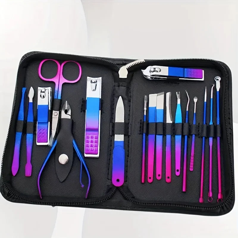 Nail Cutter 9/18pcs Set Stainless Steel Nail Clippers Set With Folding Bag Manicure