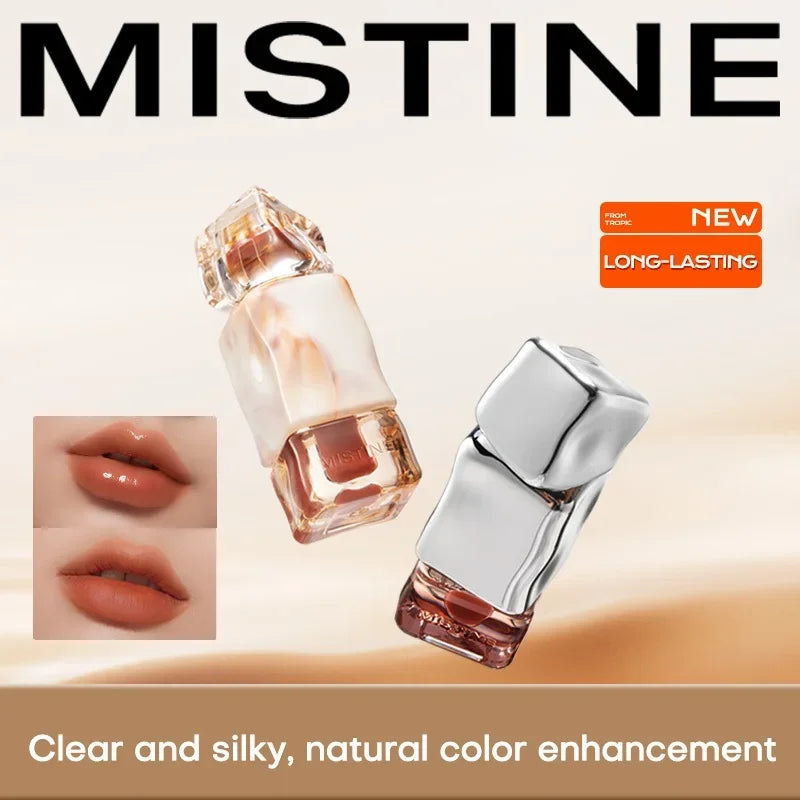 MISTINE Latte Lip Glaze Juicy Lip Cream Two Textures Double Effect Watery lipstick Soft Mist Lip Mud Makeup Cosmetics