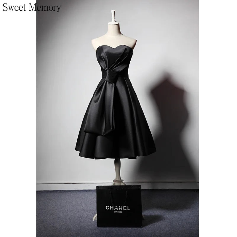 U34125 Black Short Prom Dress Lady Girl Women Sexy Robe Princess Banquet Party Ball Dress Gradaution Female Performance Gown