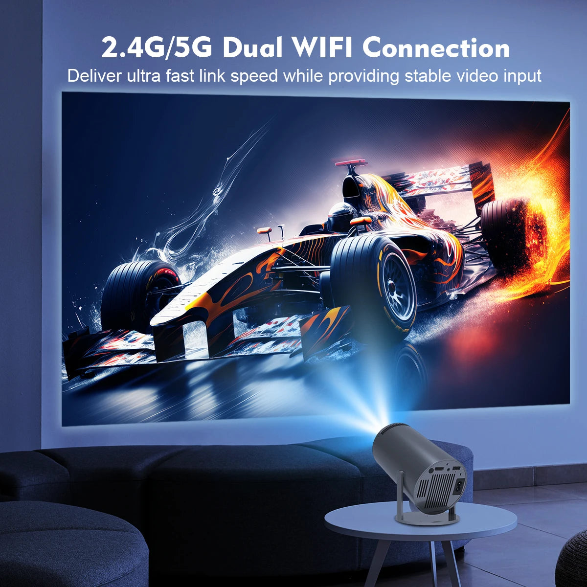 Magcubic  Outdoor Portable Projector Android11 4K 1280*720P HY300 Pro Dual Wifi 260ANSI 180 Flexible BT5.0 Cinema