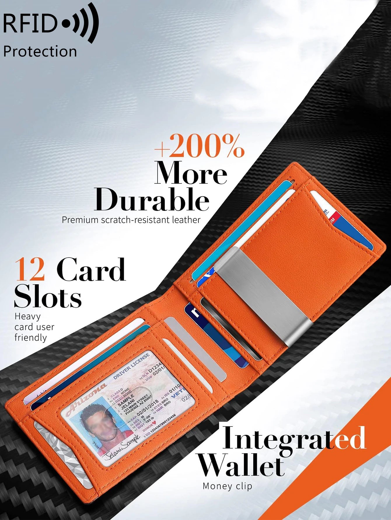 Ultra-thin 12-card holder wallet