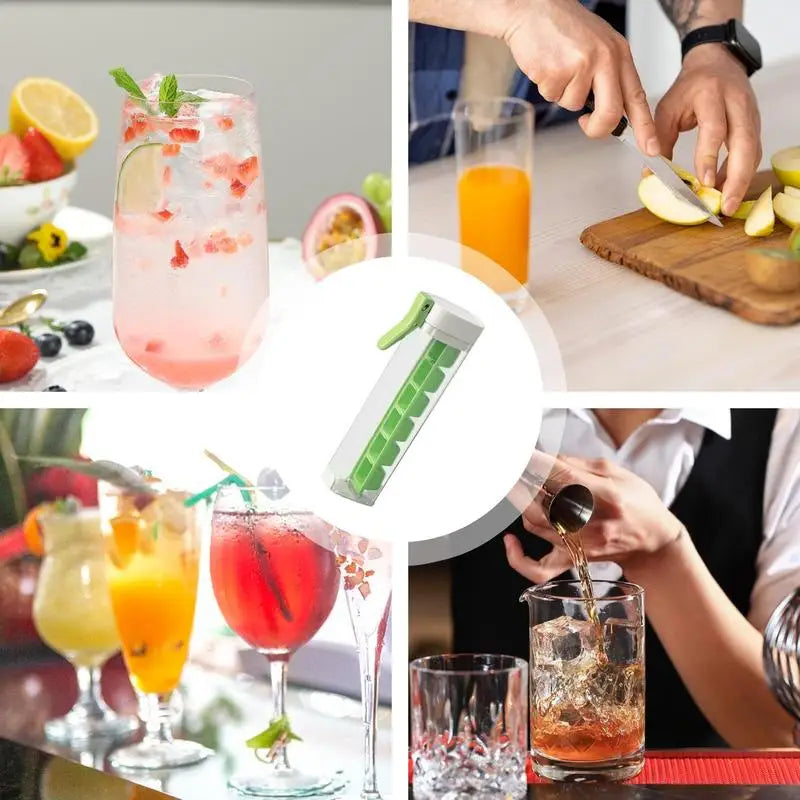 Ice Cube Molds Ice Trays for Freezer Square Ice Cube Mold with Bins Ice Trays with Lids Ice Maker