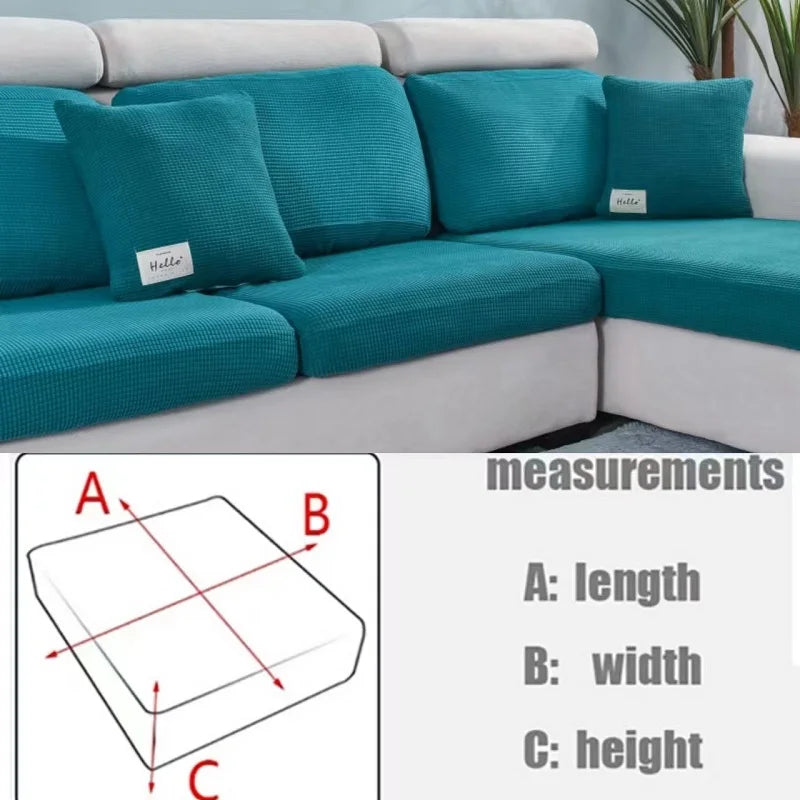 Sofa Cover Solid Color Thicken Elastic Living Room Protector Kids Slipcover Couch Cover Seat Cushion Washable Removable 1pcs