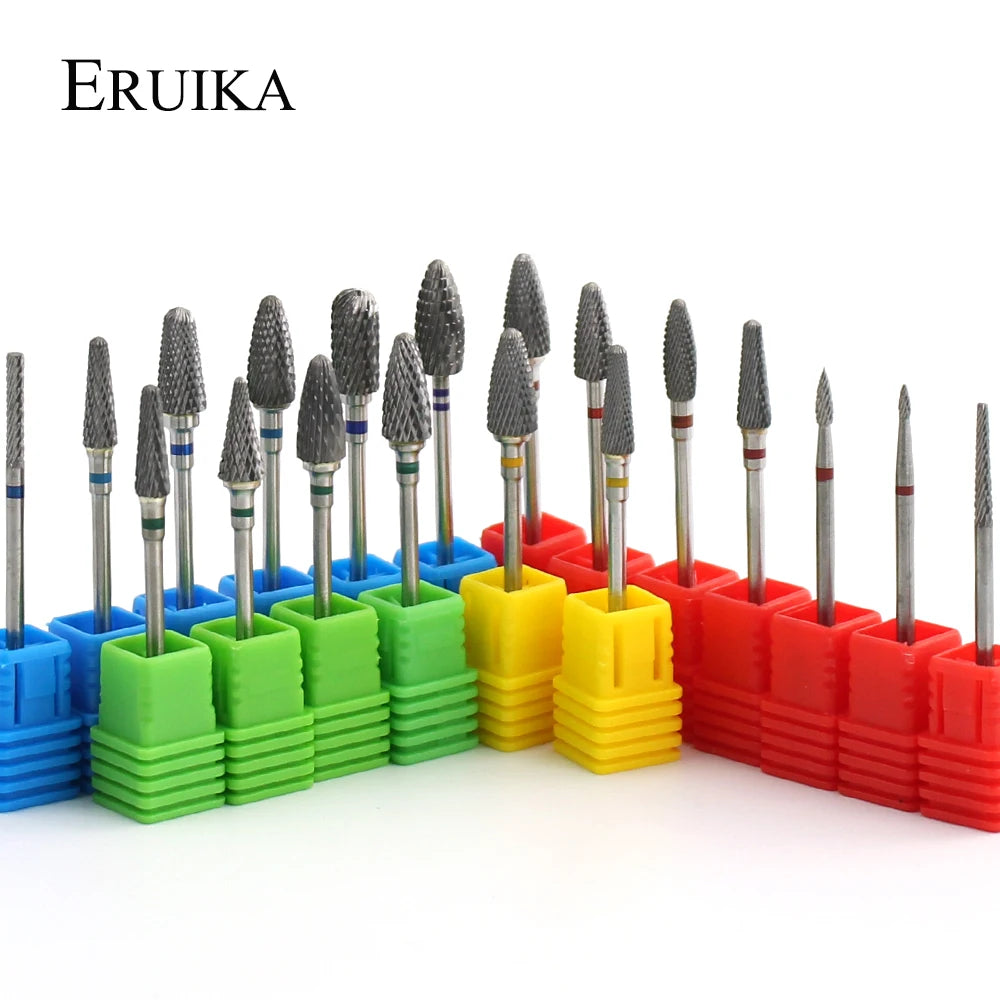 Nail Drill Bit Electric, Mills Cutter for Manicure Machine, Files Accessories, 66 Types Tungsten Blue Rainbow Carbide