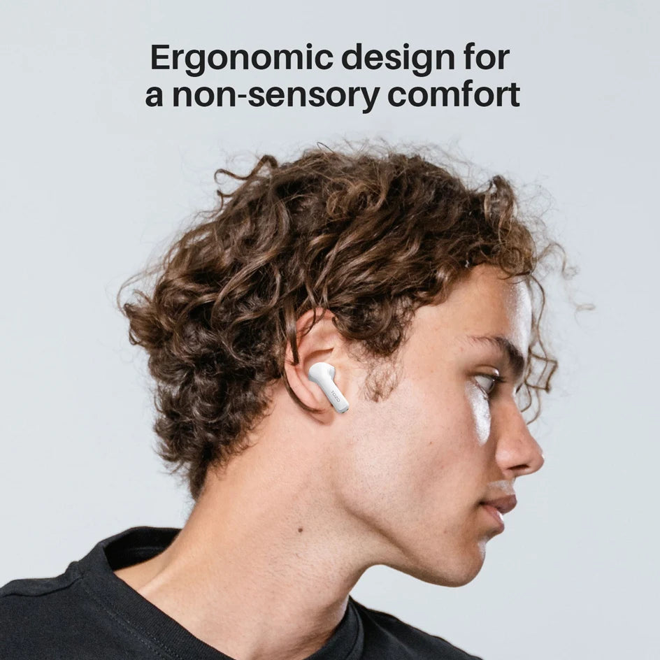 TOZO A3 Wireless Earbuds Bluetooth 5.3 Half in-Ear Lightweight Headsets with Digital Call Noise Reduction,Premium Sound ,White