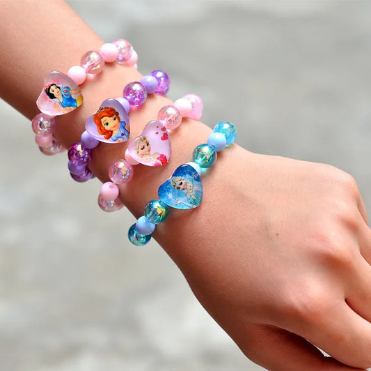 Princess Bracelets Fashion Jewelry Cartoon Figure Bracelet Toys Flash Wristand Cute Girl Kids Birthday Gifts