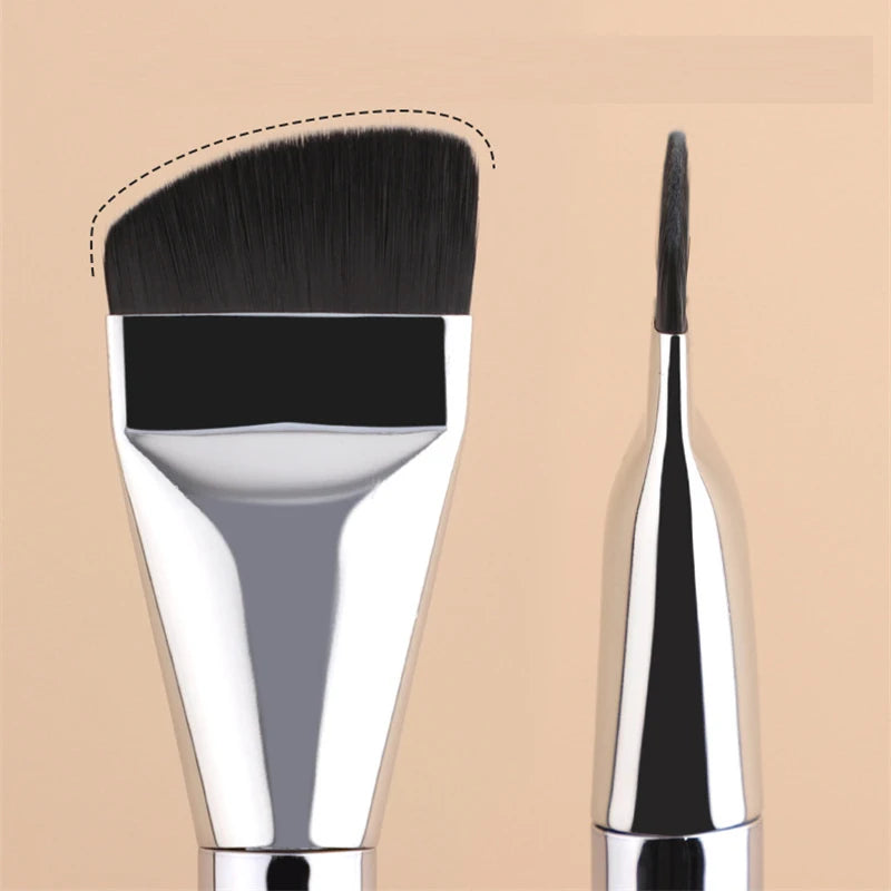 2pcs Ultra Thin Foundation Brush Traceless Concealer Brush Mask Tools One Line Foundation Brush Flat Contour Blending Brushes