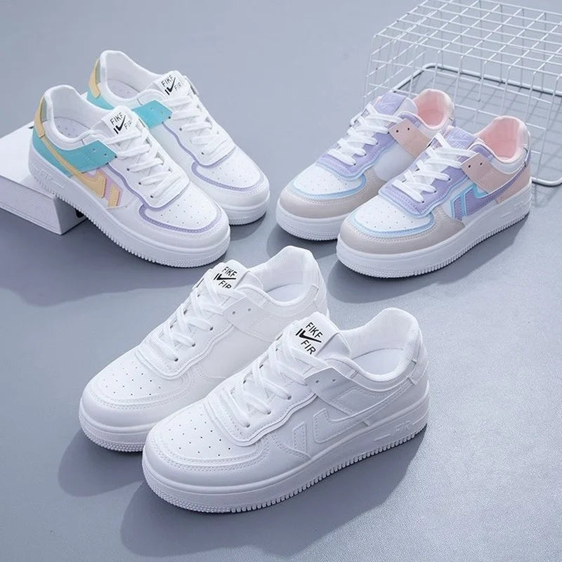 Sneakers College Style Women Shoes  Vulcanize  Light Casual Designer   Comfortable Lace-up Breathable