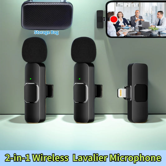 JOCEEY K9 lavalier wireless microphone,Wireless Microphone,Live Microphone for IOS and Type-C Phone Microphone for Recordin