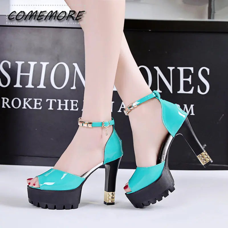 Peep Toe Platform High Heels Pumps Elegant Luxury Woman Shoes