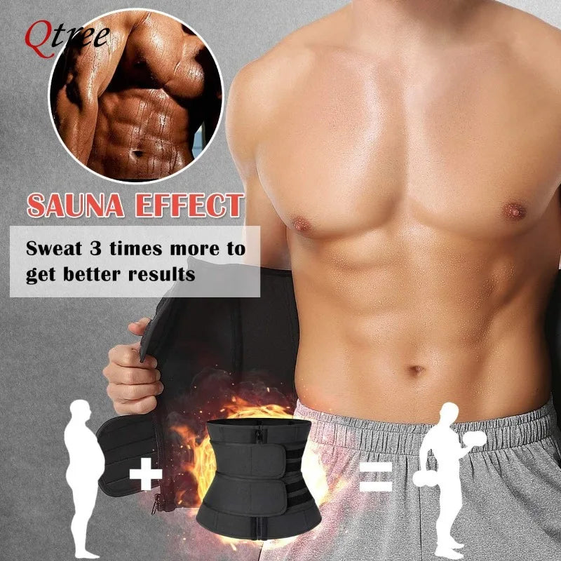 Waist Trainer Corset for Men Workout Sauna Sweat Belly Trimmer Belt Sports Compression Body Shaper Girdle Fitness Weight Loss