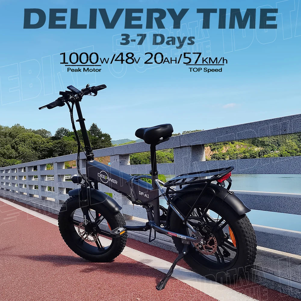 IDOTATA Electric Mountain Ebike 20Inch Fat Tire