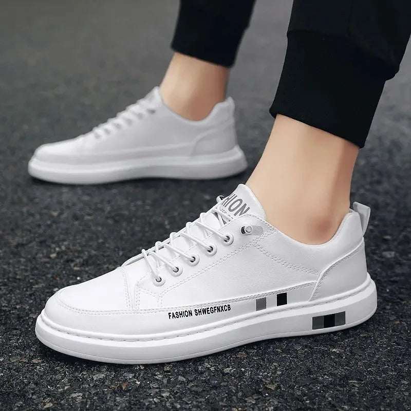 New Stylish Shoes White Leather Sneakers Men/women