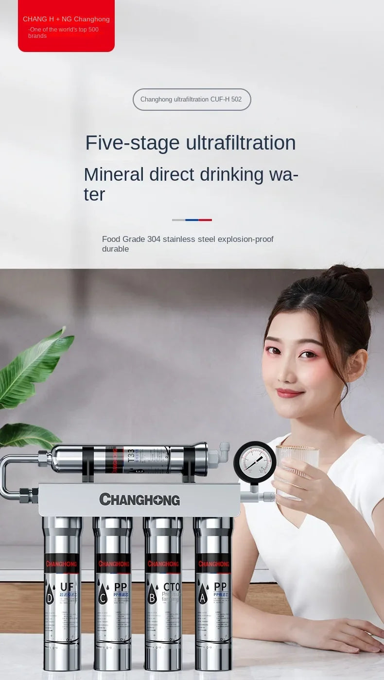 Top water purifier for direct drinking of kitchen tap water pre filtration under kitchen ultrafiltration purification
