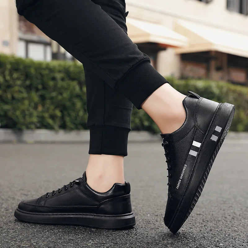 New Stylish Shoes White Leather Sneakers Men/women