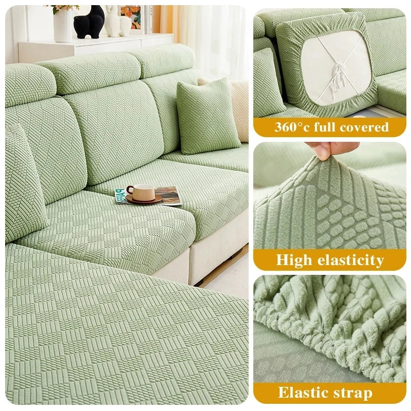 Sofa Seat Cushion Jacquard Cover Stretch Sofa Covers for Living Room Anti-cat Scratch Fit for Chair L-shape Sectional Sofa