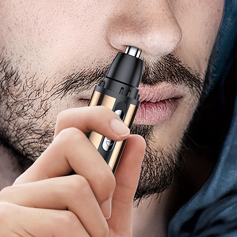 Electric Nose And Ear Hair Trimmer Eyebrow Shaver, Nose Hair Remover,  USB Rechargeable, Stainless Steel Head, Mute Motor
